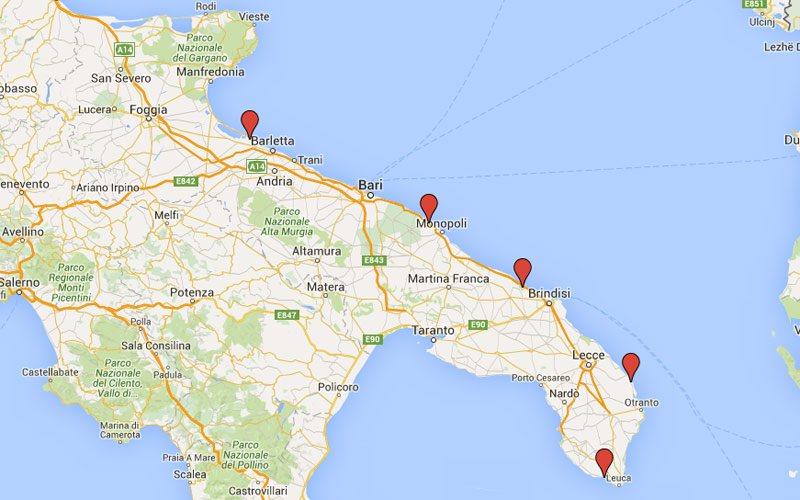 Italian Beaches Map